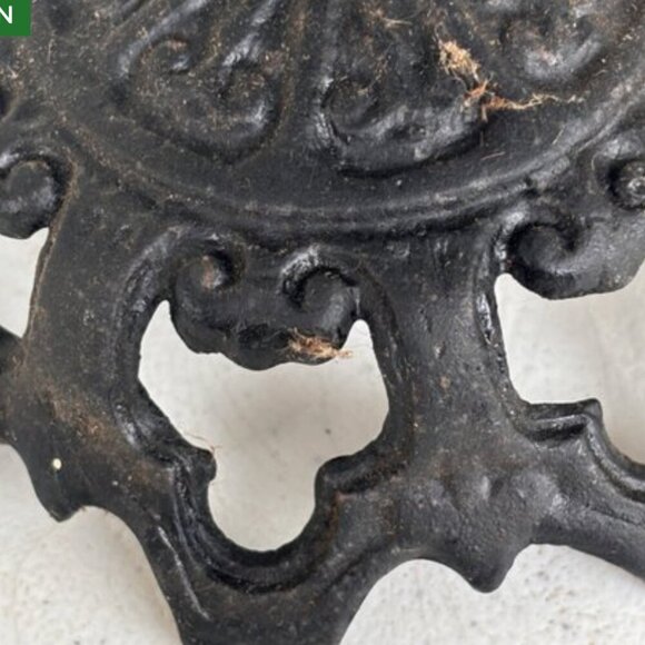 Vintage Black Cast Iron Candle Holder Pedestal Gothic Ornate Filigree Decor - Picture 9 of 15